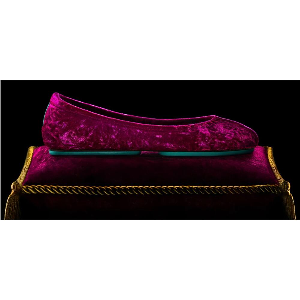 Tieks Tyrian Purple Crushed Velvet Ballet Flats Limited Edition 9 - Picture 4 of 13